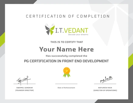 PG Certification in Front End Development